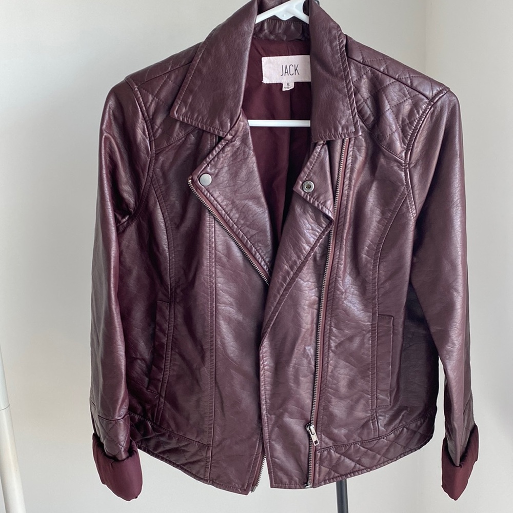 Burgundy leather jacket